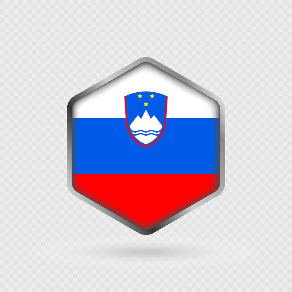 Slovenia Flag Icon in Hexagon Shape. vector