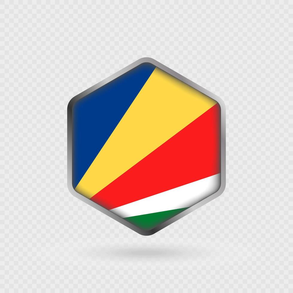 Seychelles Flag Icon in Hexagon Shape. vector
