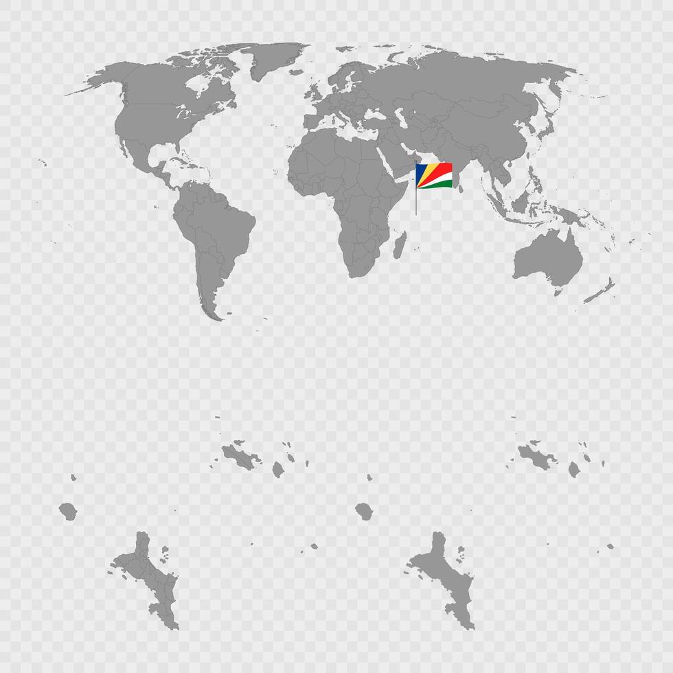 Seychelles Map Set with World Location. vector