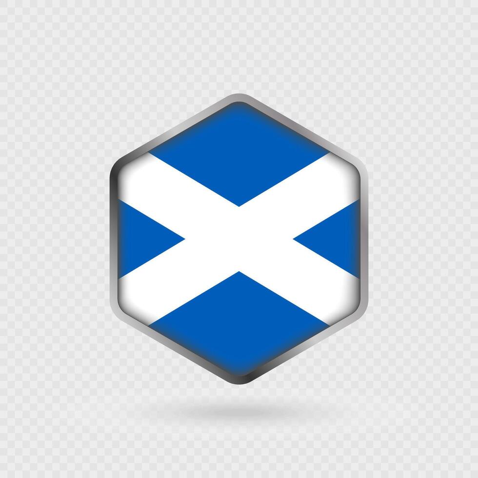 Scotland Flag Icon in Hexagon Shape. vector