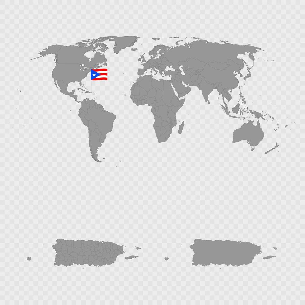 Puerto Rico Map Set with World Location. vector
