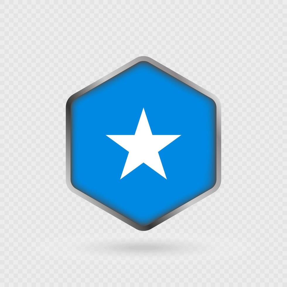 Somalia Flag Icon in Hexagon Shape. vector