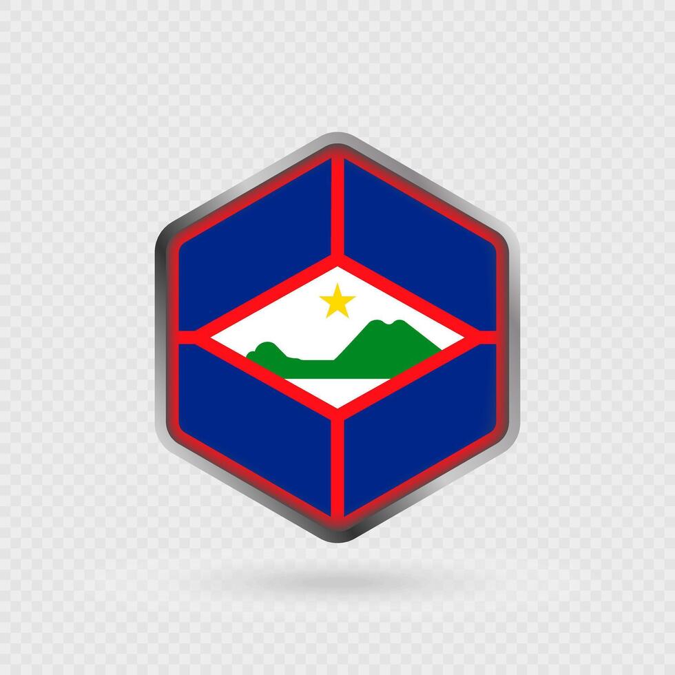Sint Eustatius Flag Icon in Hexagon Shape. vector