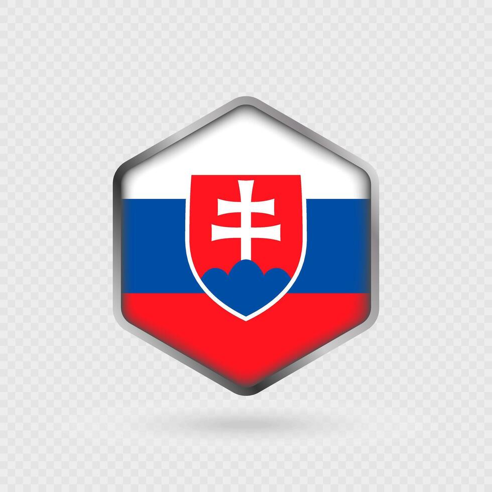 Slovakia Flag Icon in Hexagon Shape. vector