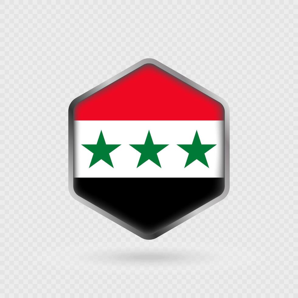 Syria Flag Icon in Hexagon Shape. vector