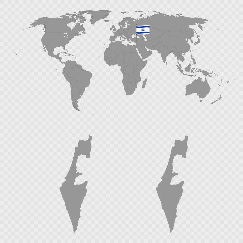 Israel Map with World Location. vector