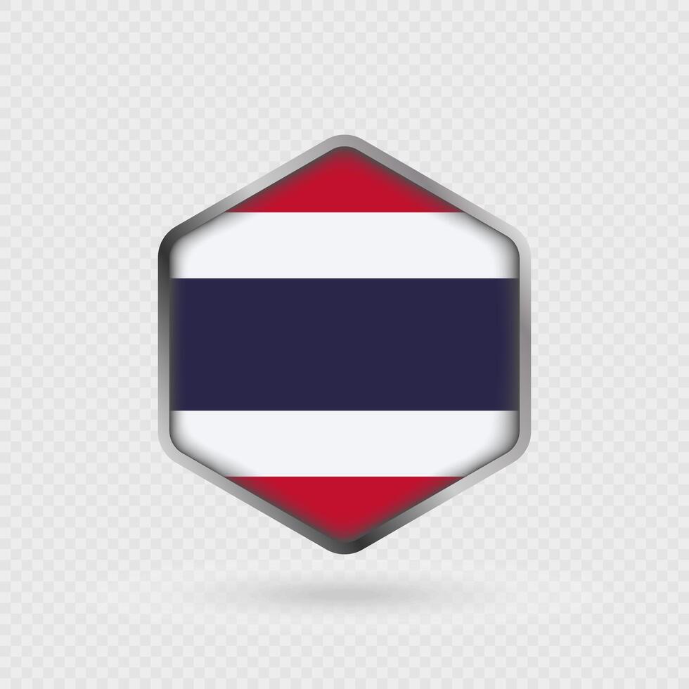 Thailand Flag Icon in Hexagon Shape. vector