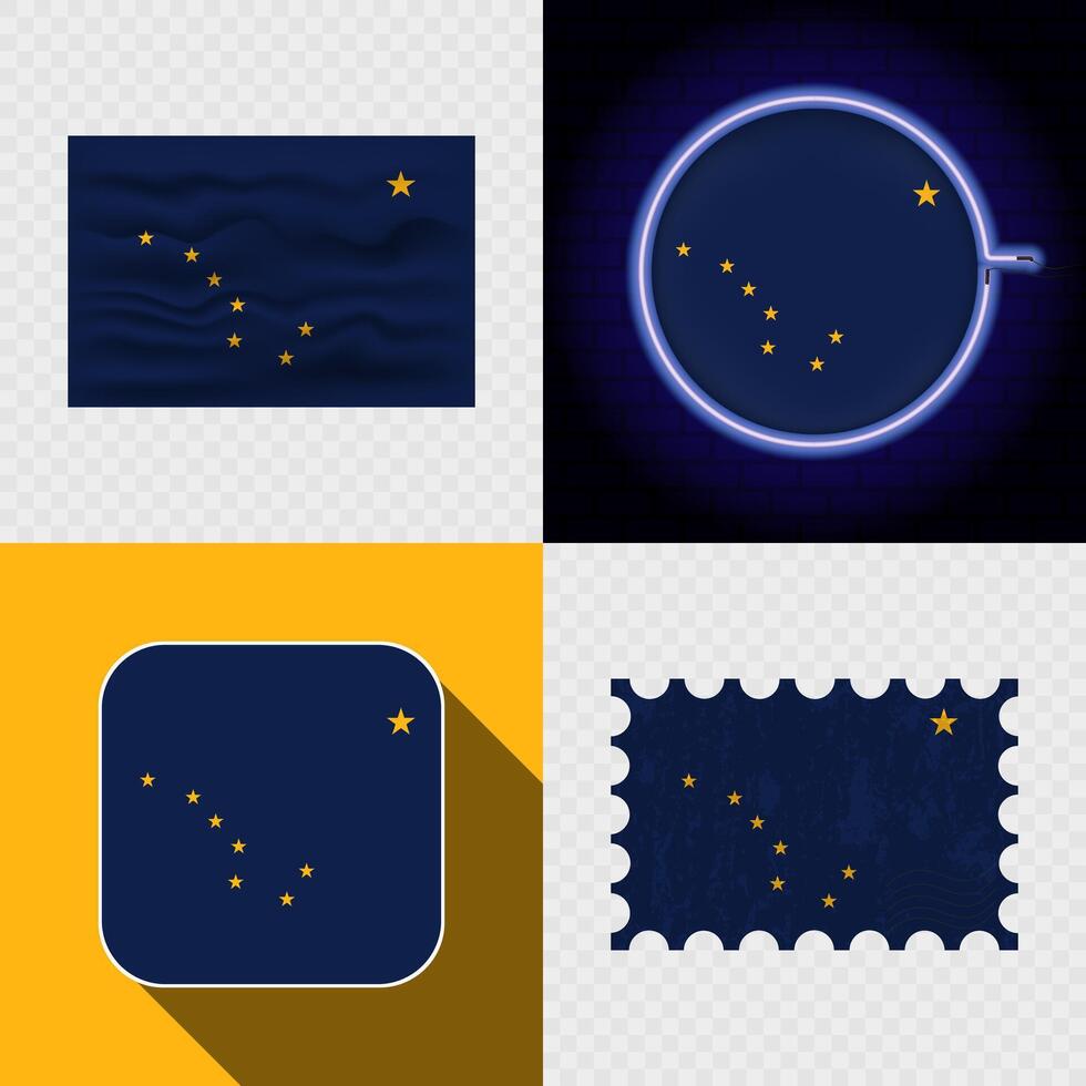 Alaska flag variations and designs vector
