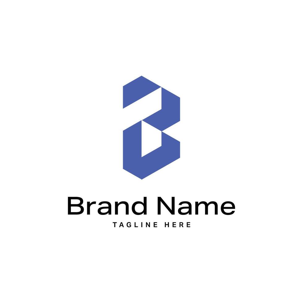 Modern Letter B Logo Minimal Geometric Symbol for Techand Innovation vector