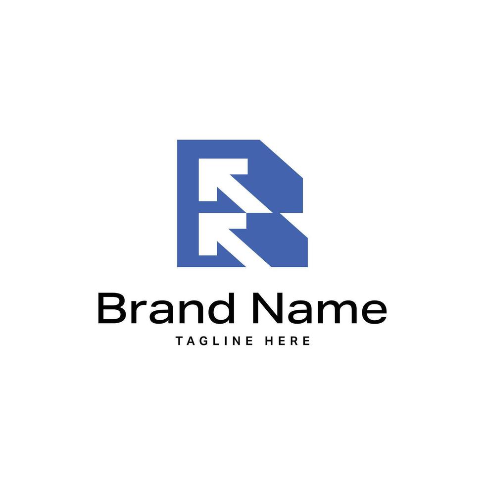 Letter B Arrow grow Up Logo Growth and Progress Gradient Symbol vector