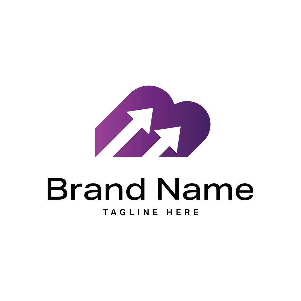 Letter B Arrow grow Up Logo Growth and Progress Gradient vector