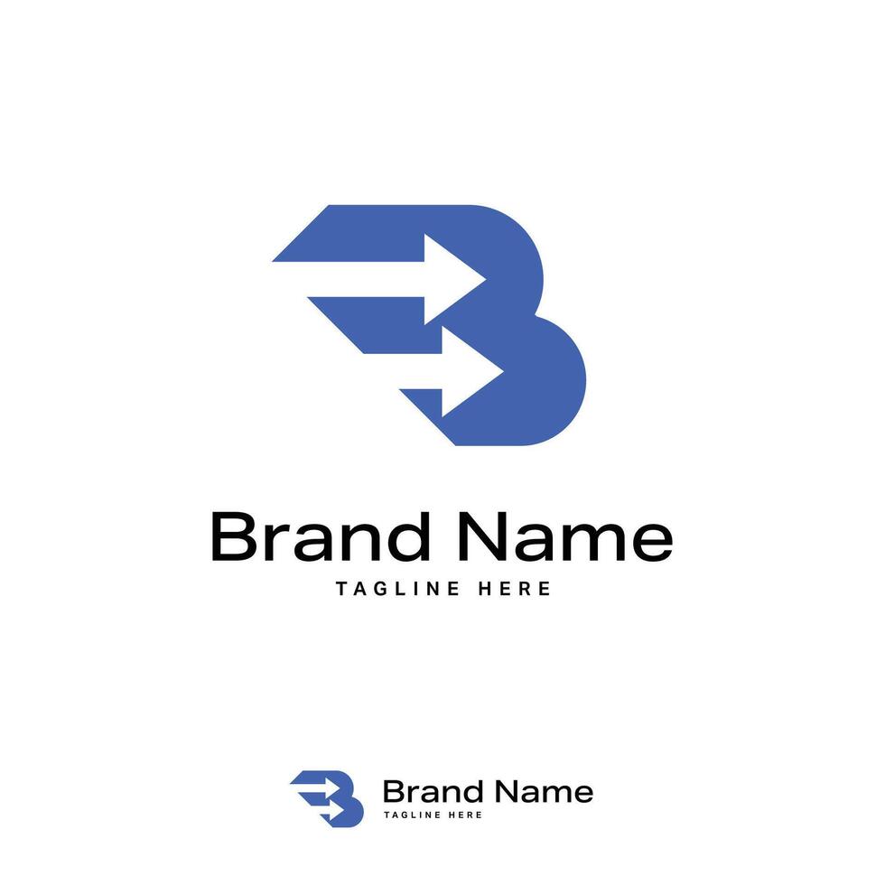 Letter B Arrow grow Up Logo Growth and Progress vector