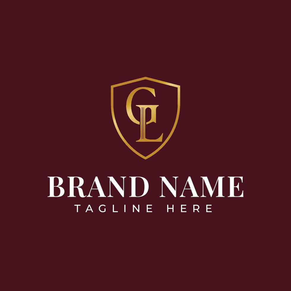 Luxury Initial CL Logo Elegant Shield Monogram Emblem vector