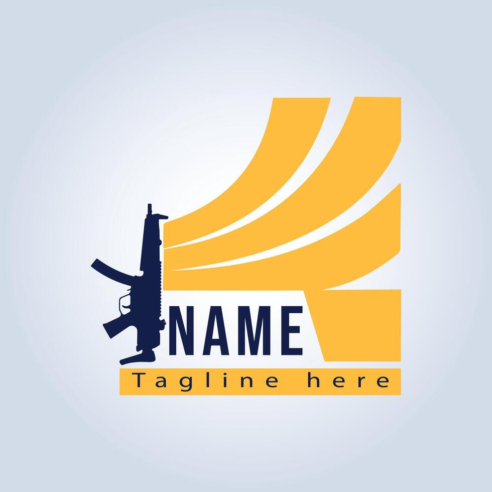 Weapon company logo in yellow color vector