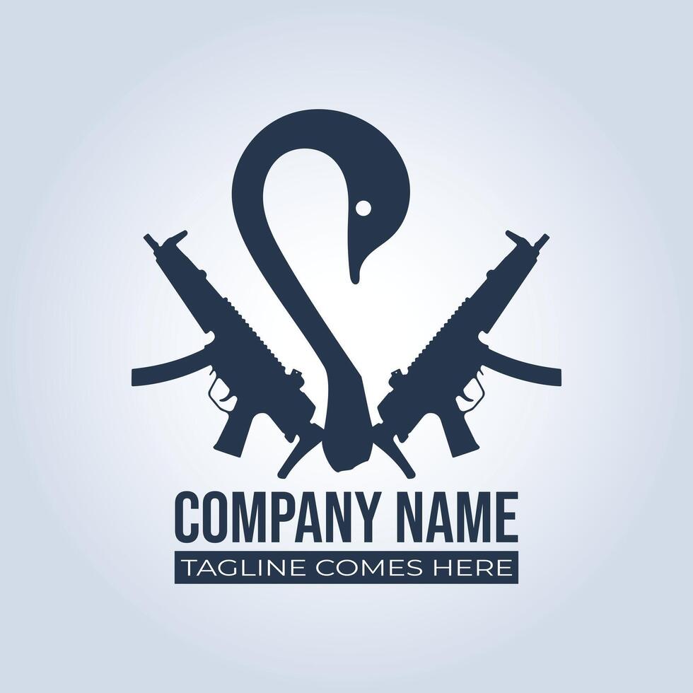 Weapon company's unique logo in dark blue colors vector