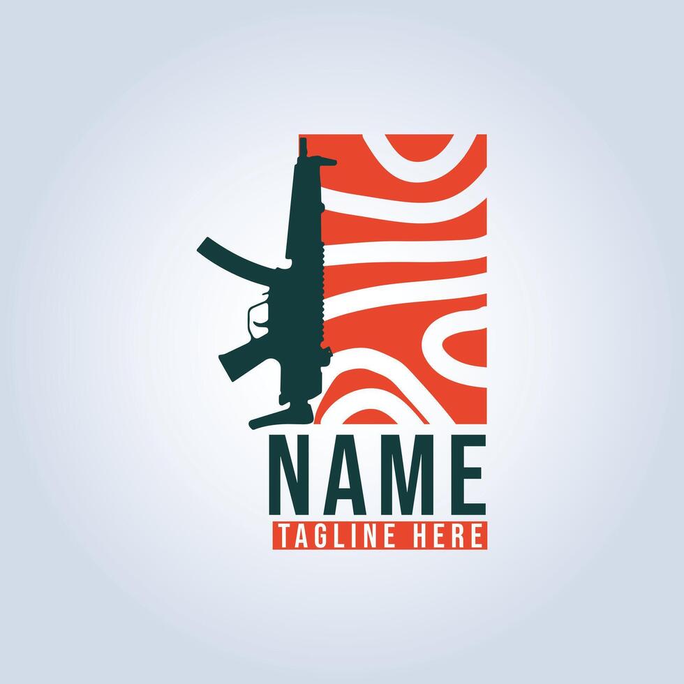 Weapon company logo in orange color vector