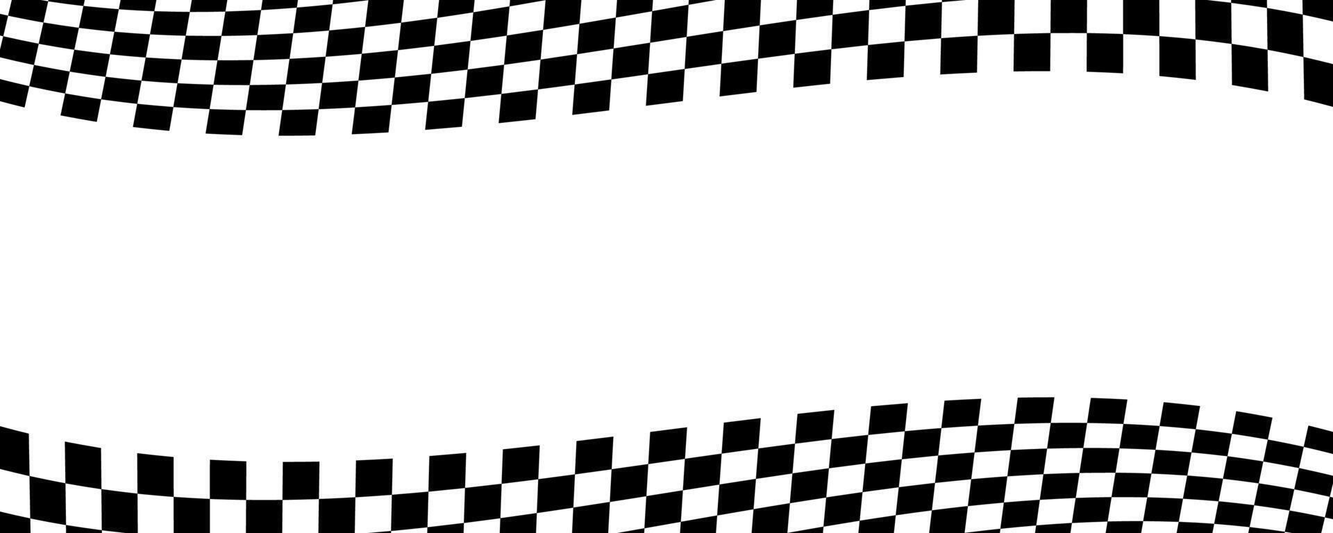 Race flag background. Car race checker finish line banner with black and white checkered pattern, car rally competition backdrop design. illustration vector