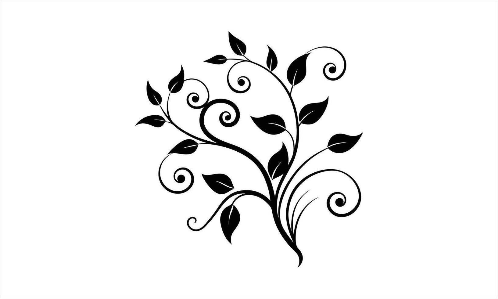 Elegant black swirl floral mandala design element vector