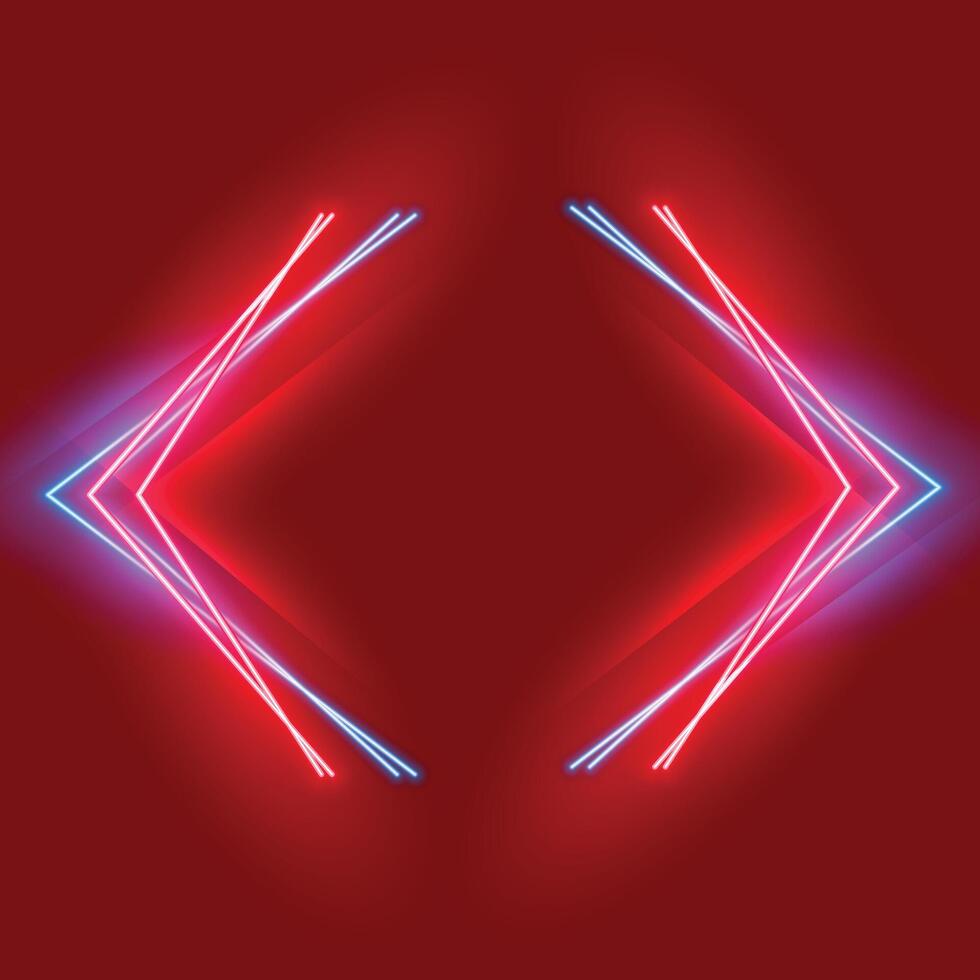 Neon glowing light line with dark red background vector
