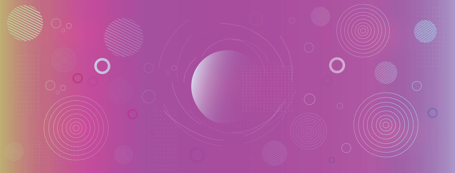 Abstract art purple gradient circle geometric shapes vector