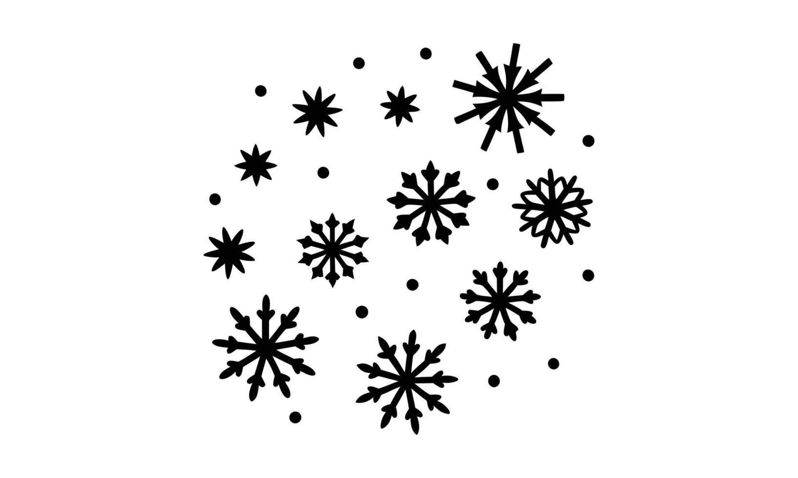 Black snowflakes winter holiday design pattern vector
