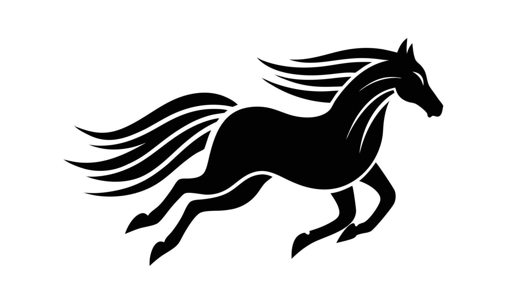 Majestic black stallion running wild vector