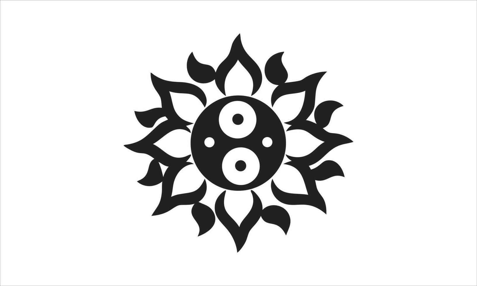 Abstract black and white floral mandala design vector