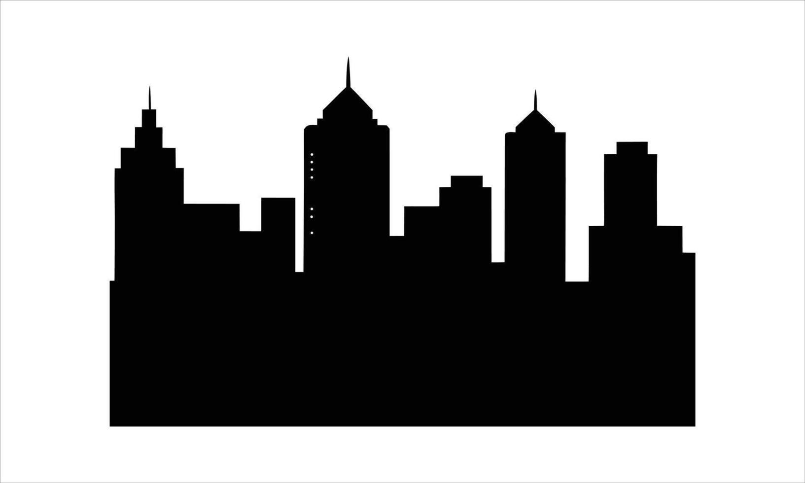 Cityscape silhouette modern urban skyline buildings vector