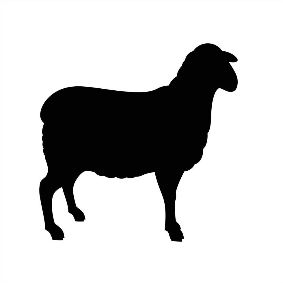 Black silhouette sheep farm animal icon vector