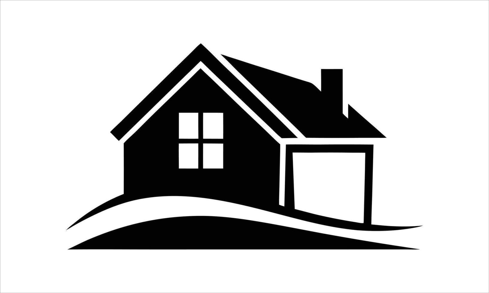 Simple black house icon on white background vector