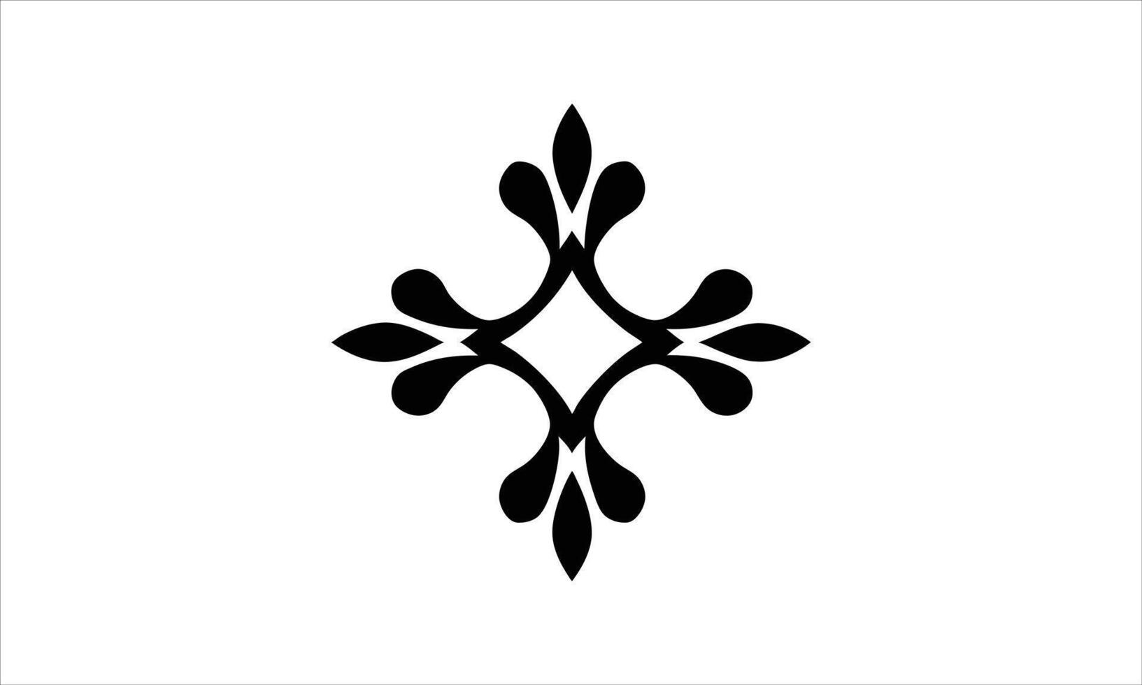 Elegant black floral cross design element vector