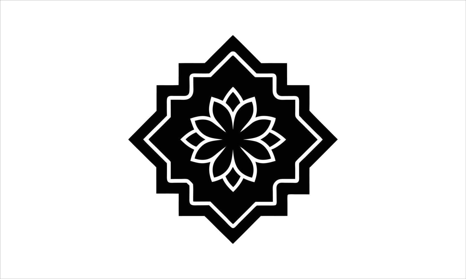 Elegant black and white floral geometric design vector