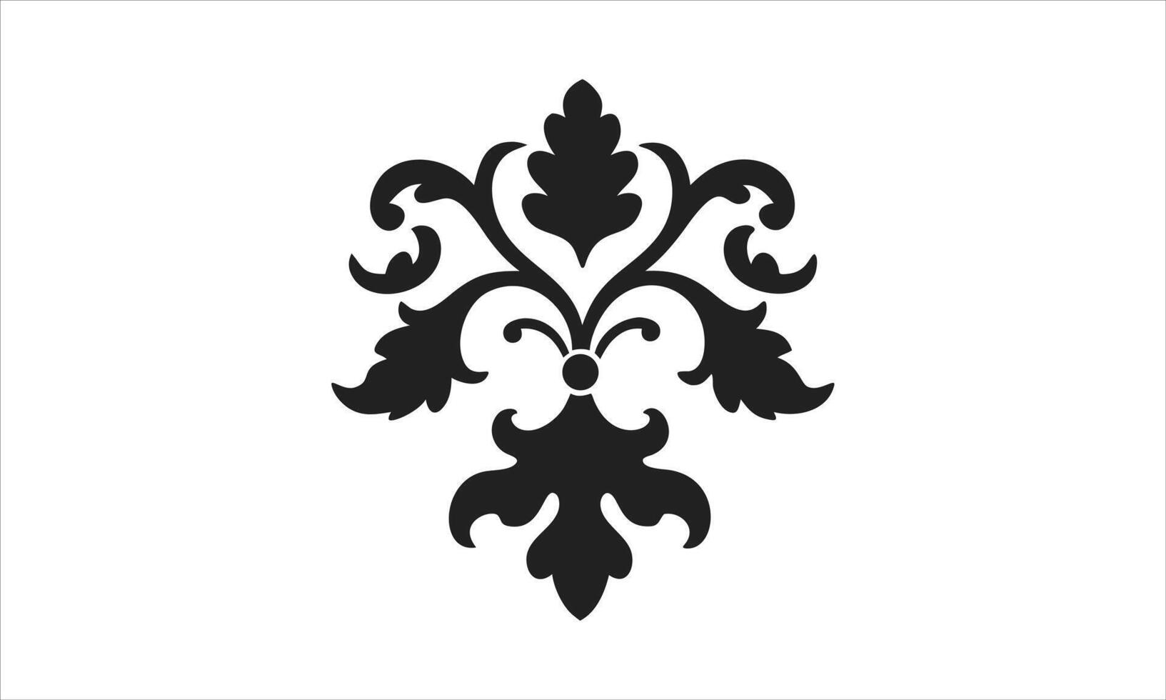Elegant black damask floral design element vector