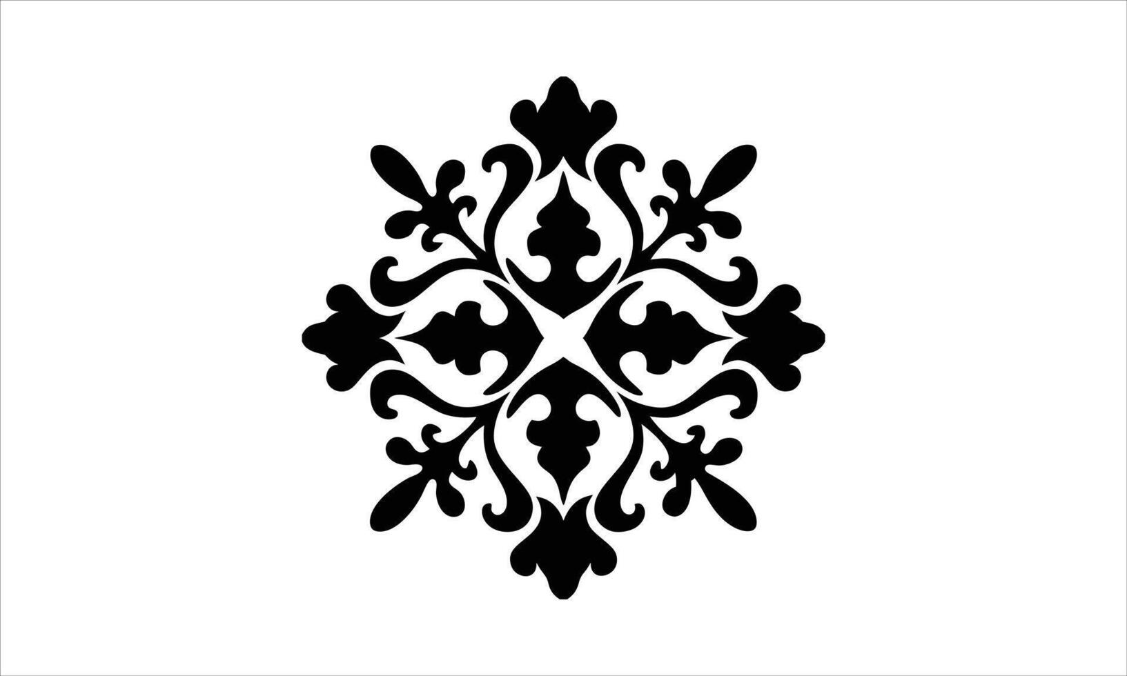 Elegant black and white floral damask design vector