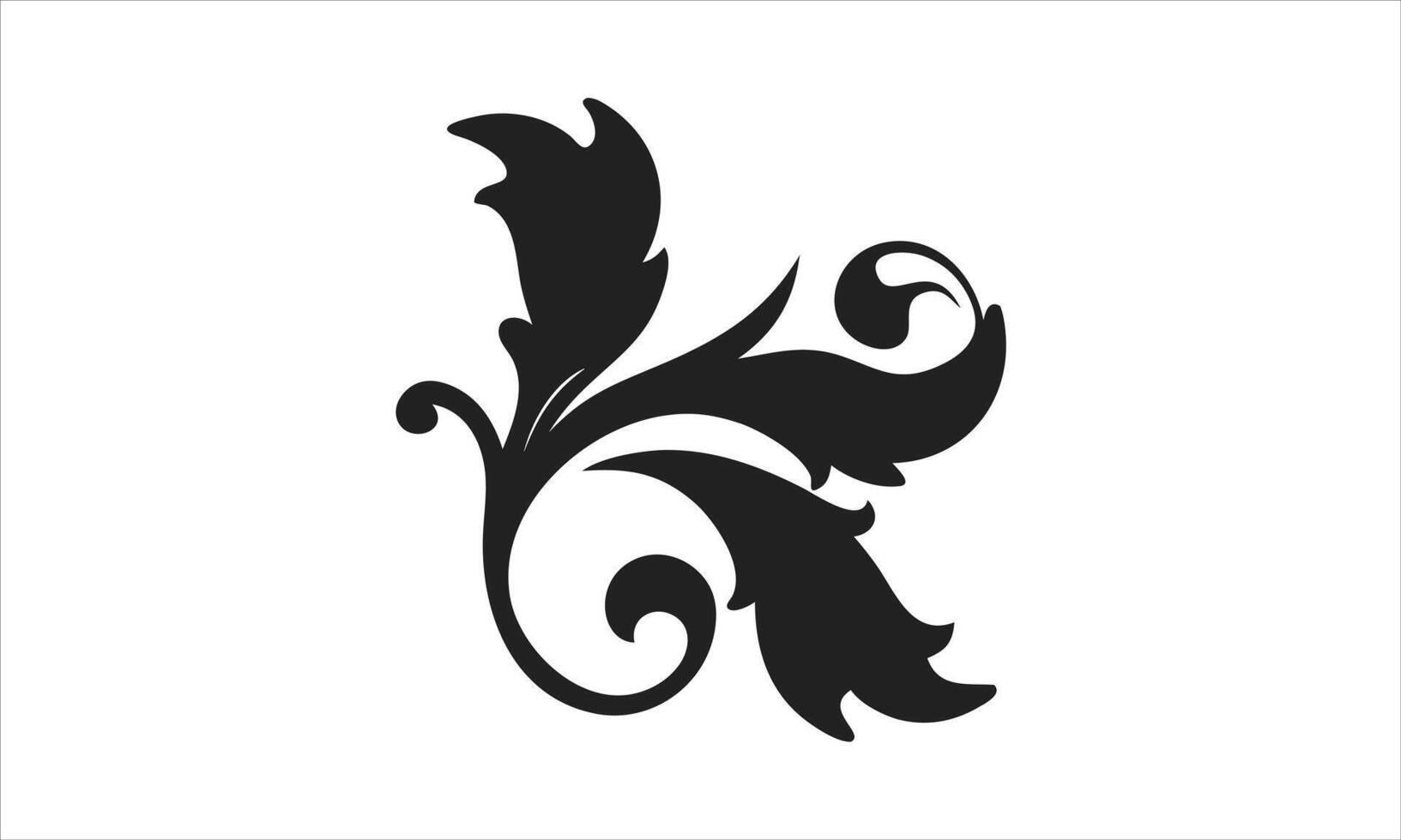 Elegant black floral design element swirl vector