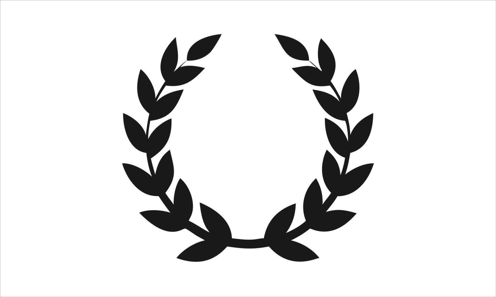 Simple black laurel wreath circle design icon vector