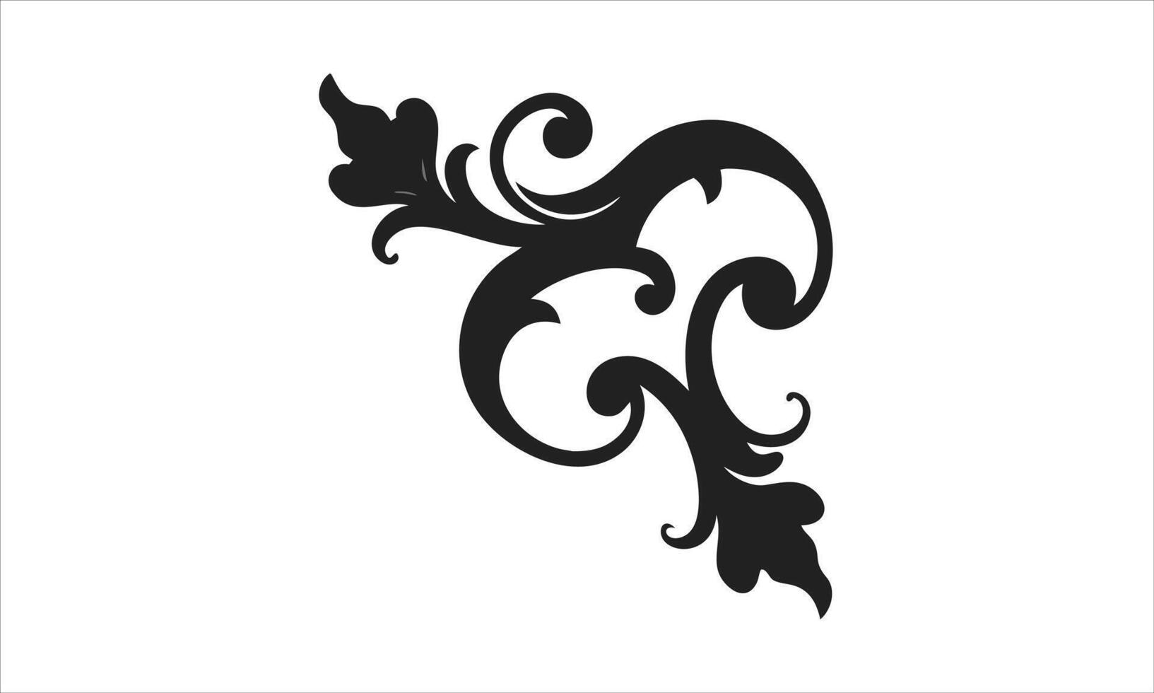 Elegant black floral swirl design vector