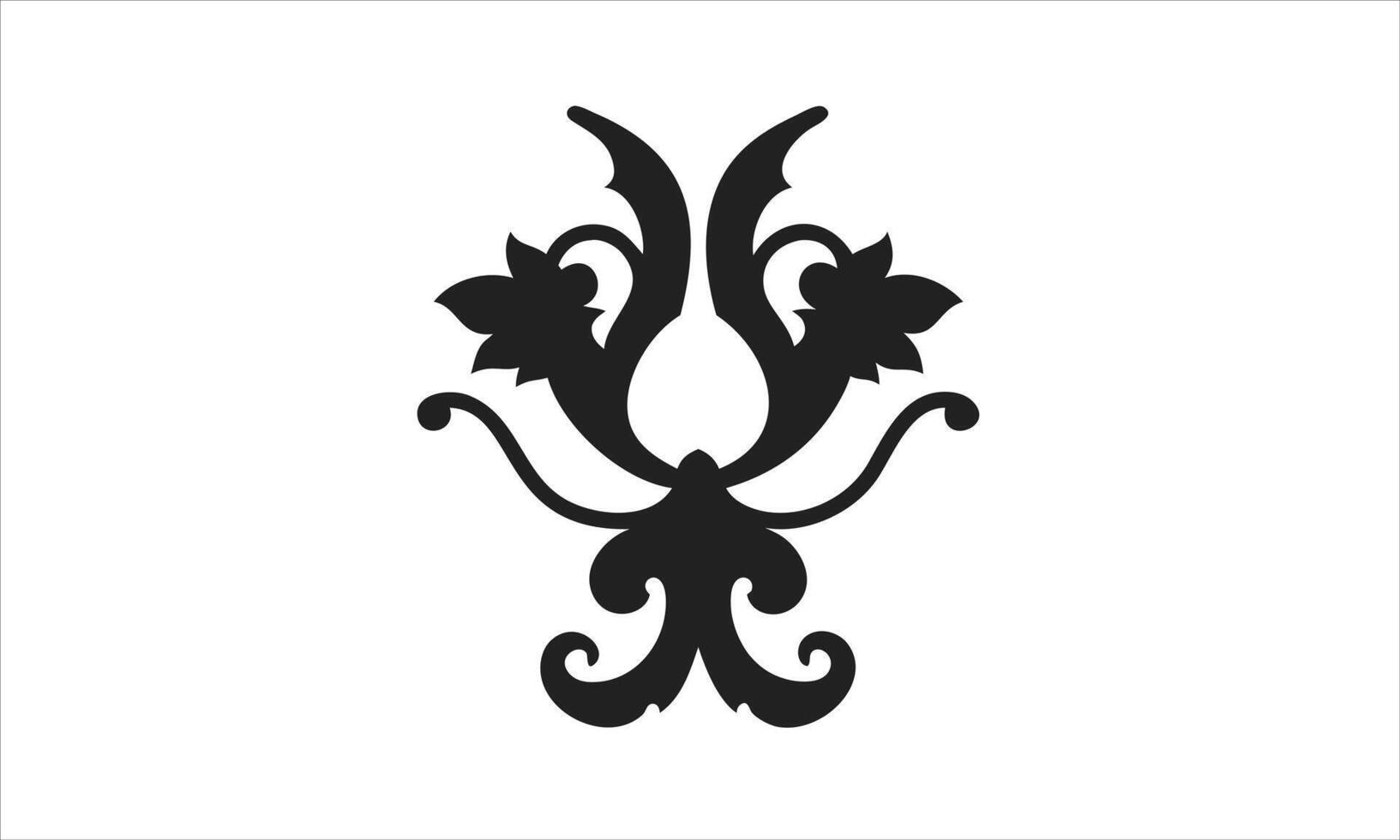 Elegant black floral design element vintage style vector