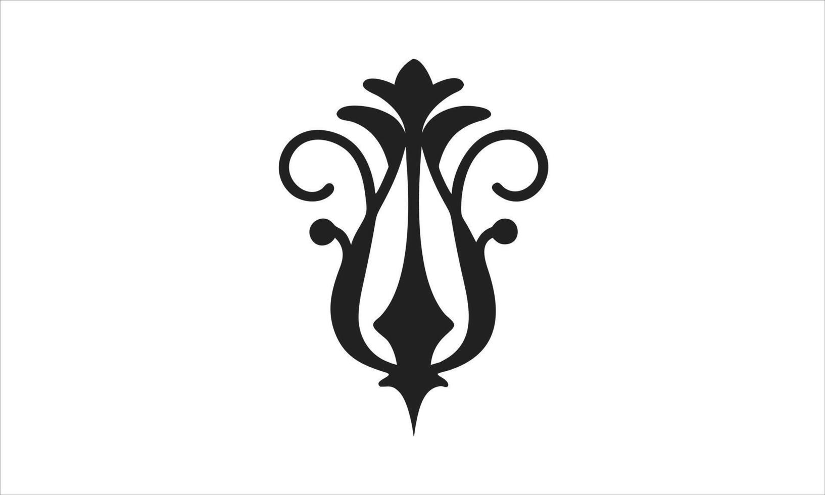 Elegant black floral ornament vector