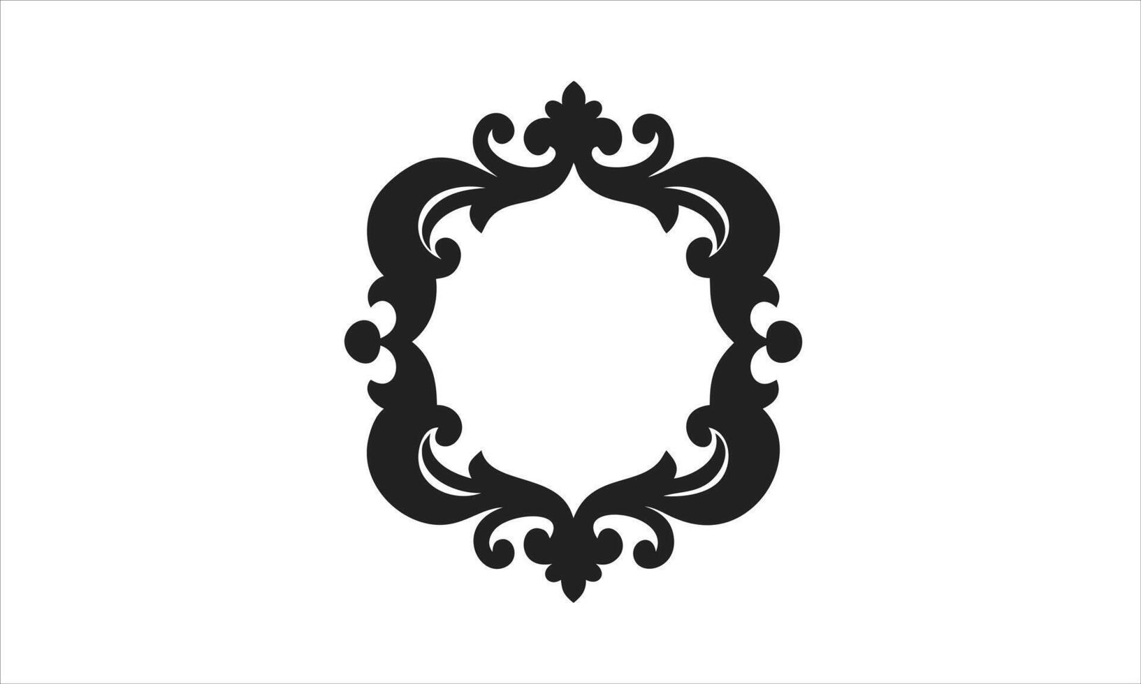 Elegant black floral frame design element vector