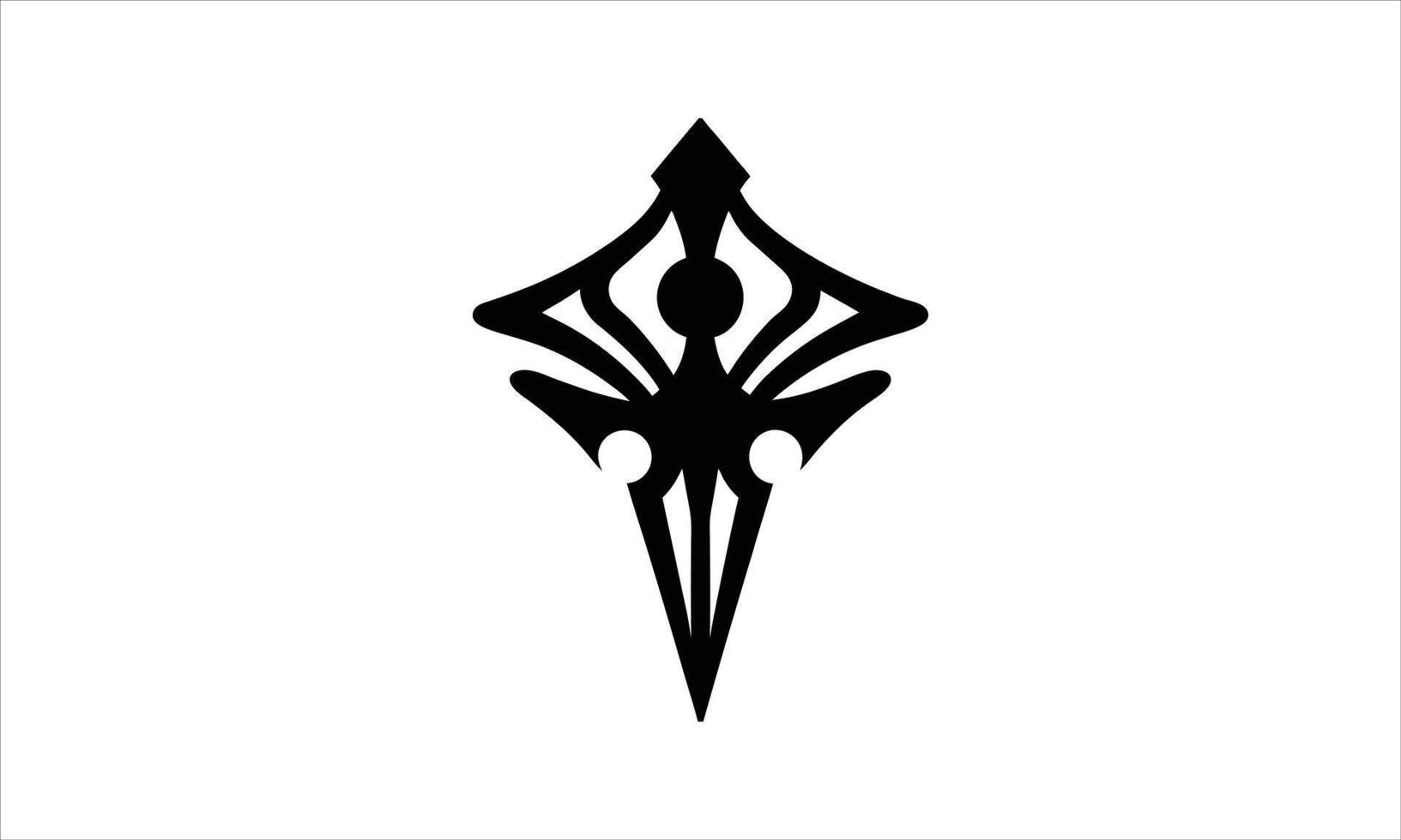 Abstract black tribal design sharp point symbol vector