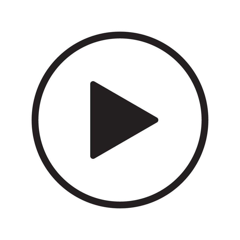 Play media button round icon isolated illustration vector