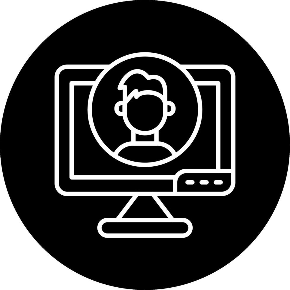 Freelance Professional Profile Line Circle Inverted vector