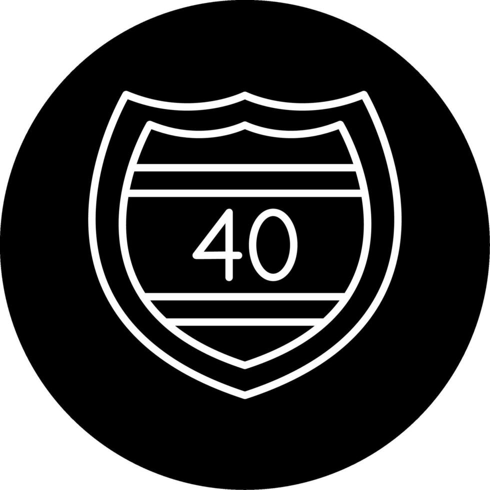 U.S. Interstate Route Symbol Line Circle Inverted vector