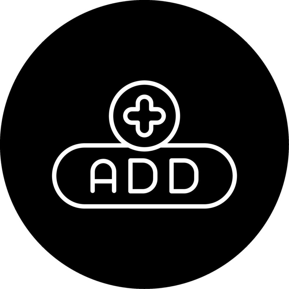Add New Item Button Line Circle Inverted vector