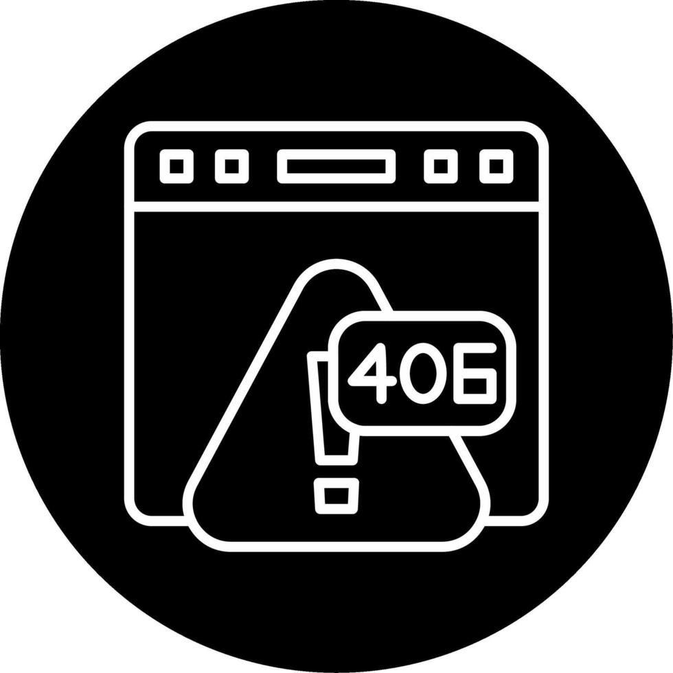 Error 406 Not Acceptable Response Line Circle Inverted vector