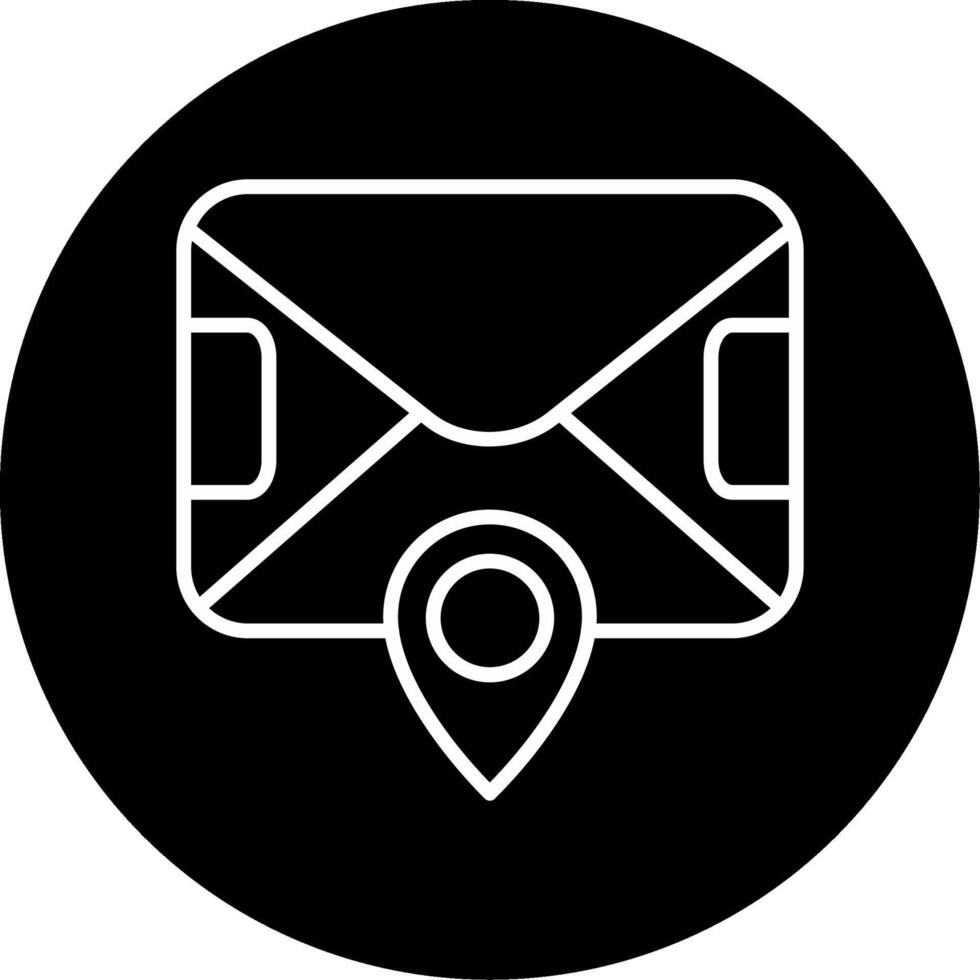 Postal Office Map Marker Line Circle Inverted vector