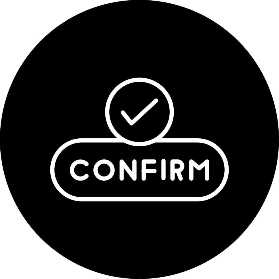 Confirm Action Button Line Circle Inverted vector