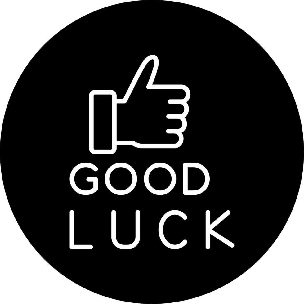 Good Luck Wishes Card Line Circle Inverted vector