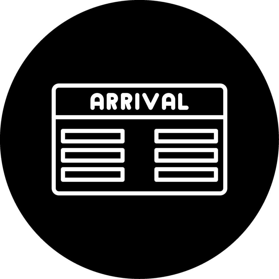Electronic Arrival Board Line Circle Inverted vector